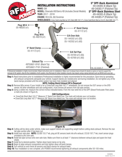 aFe ATLAS 5in DPF-Back Steel Exhaust | GM Diesel Trucks (15-19) (49-04085-B)