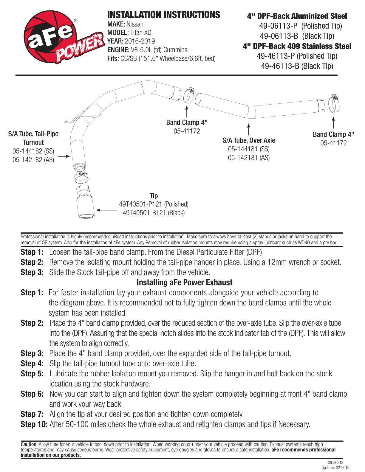 aFe ATLAS 4in DPF-Back Exhaust | Nissan Titan XD (16-26) (49-06113-B)