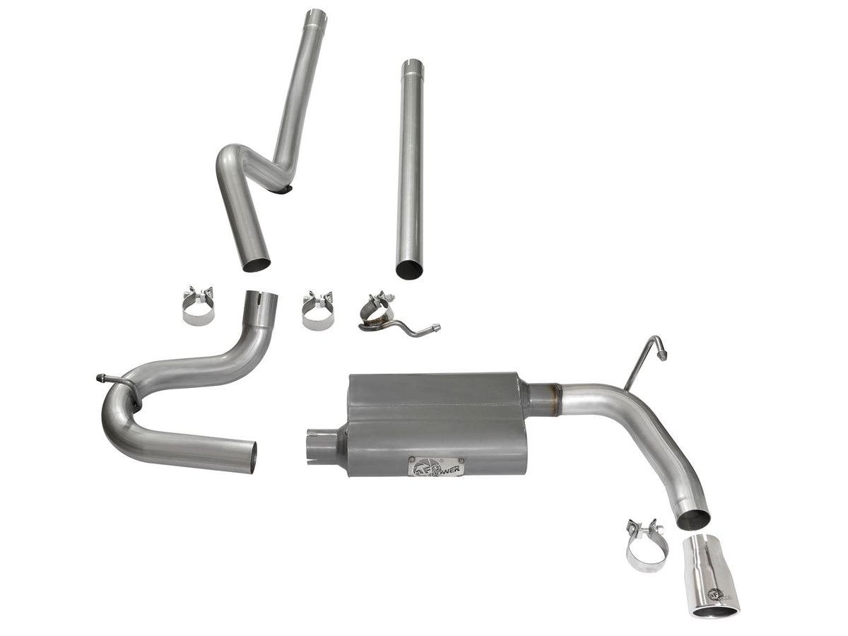 aFe 2.5in Aluminized Steel Cat-Back Exhaust | Jeep Wrangler V6 3.6/3.8L (07-17) (49-08044-1P)