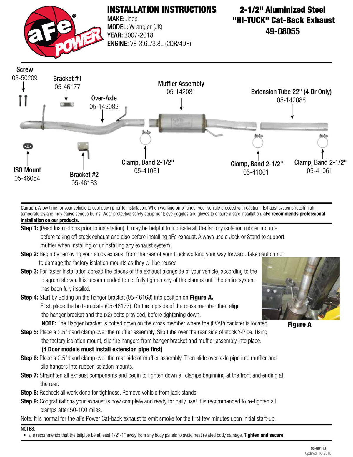 aFe 2.5in Aluminized Steel Cat-Back Hi-Tuck Exhaust | Jeep Wrangler JK 3.6/3.8 (07-18) (49-08055)
