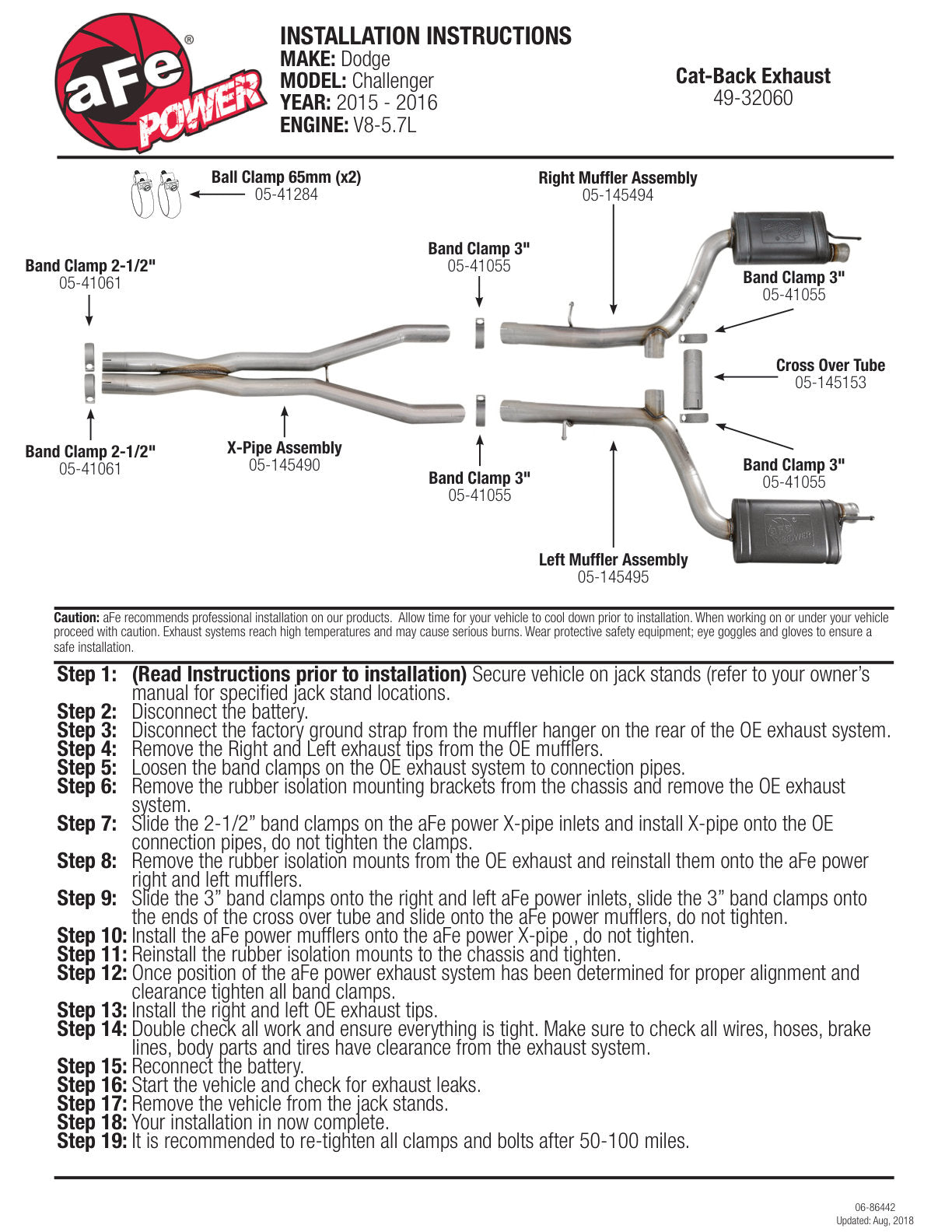 aFe MACH Force-Xp 304 SS Cat-Back Exhaust | Dodge Challenger R/T (15-16) (49-32060)