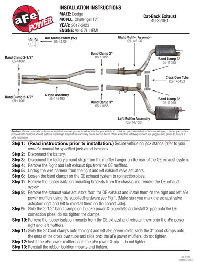 aFe MACH Force-Xp 304 SS Cat-Back Exhaust | Dodge Challenger R/T (17-19) (49-32061)
