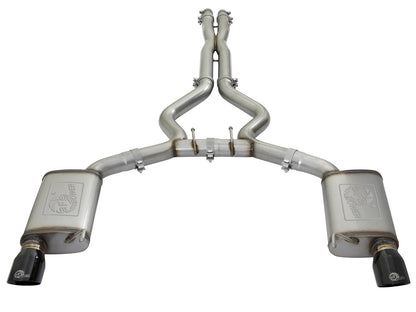 aFe 3in SS Cat-Back Exhaust w/ Black Tips | Ford Mustang GT/V6 (15-17) (49-33072-1B)