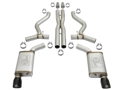 aFe 3in SS Cat-Back Exhaust w/ Black Tips | Ford Mustang GT/V6 (15-17) (49-33072-1B)