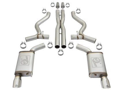 aFe 3in SS Cat-Back Exhaust w/ Polished Tips | Ford Mustang GT V8-5.0L / V6 (15-17) (49-33072-1P)