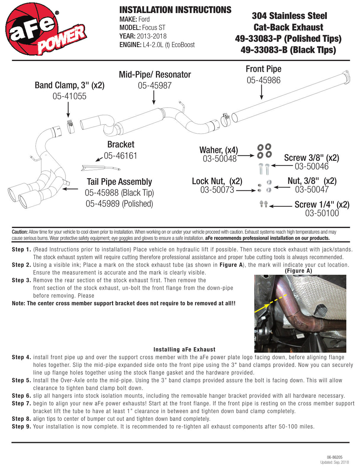 aFe Takeda 3in SS Cat-Back Exhaust | Ford Focus ST L4 2.0 (13-17) (49-33083-P)