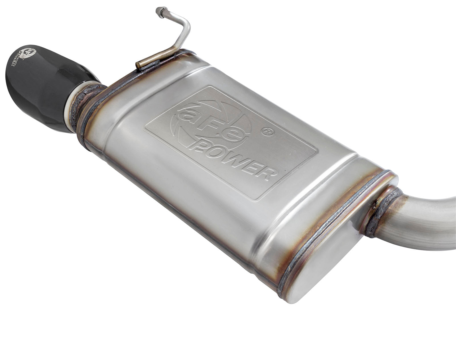aFe 3in to 2.5in SS Cat-Back Exhaust w/ Black Tip | Ford Mustang EcoBoost (15-16) (49-33084-B)