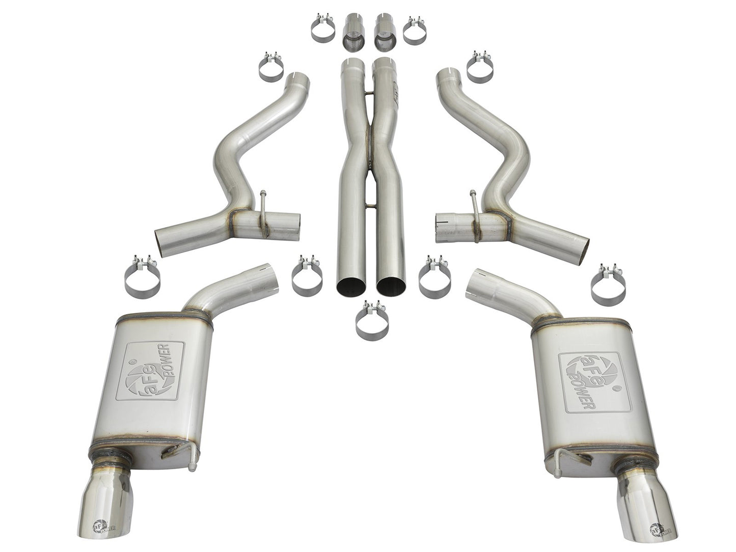 aFe MACH Force-Xp 3in SS Sport Tone Cat-Back | Ford Mustang V6/V8 (15-17) (49-33087-P)