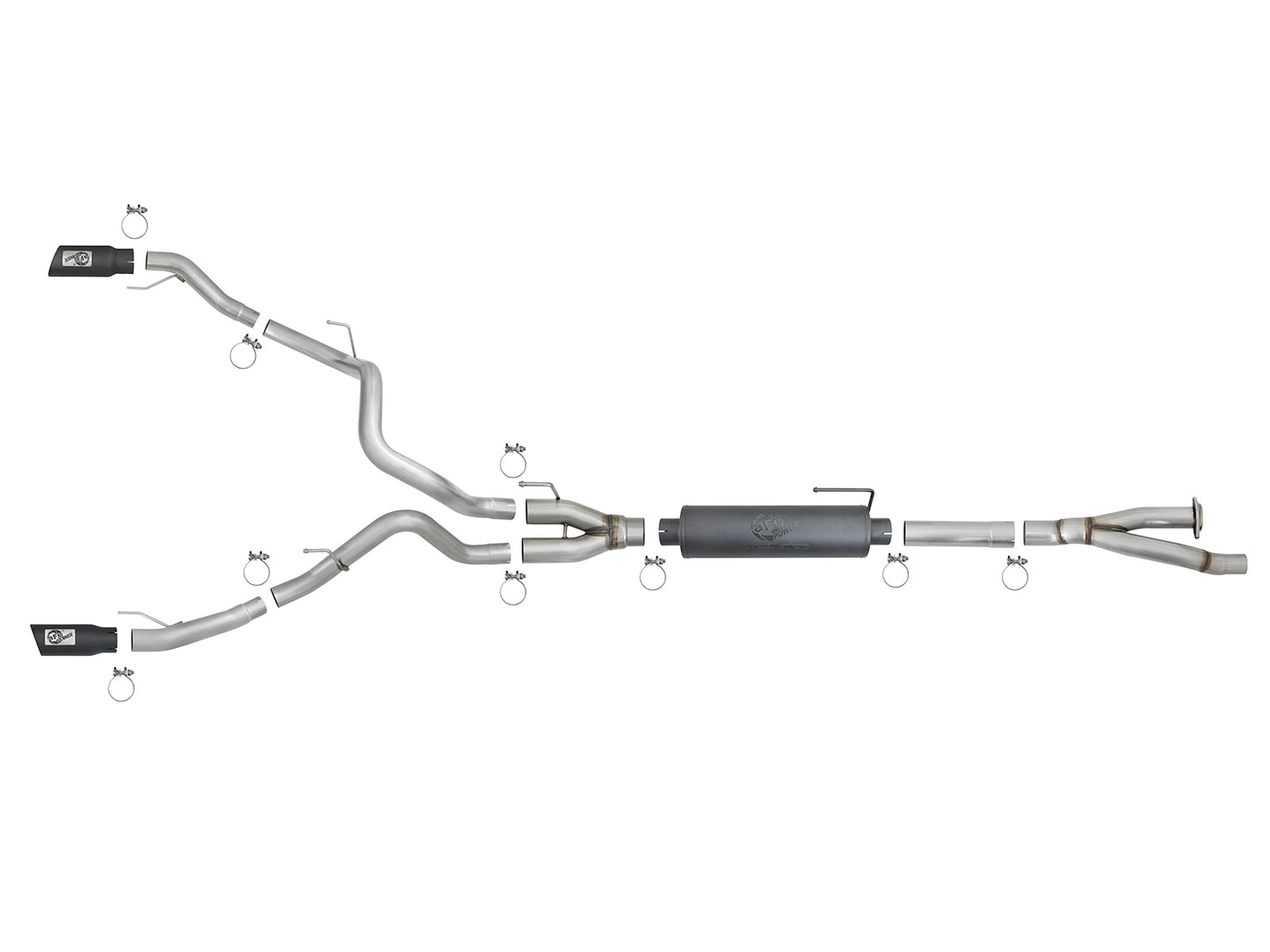 aFe 3in to 3-1/2in SS Rebel D&S Cat-Back Exhaust | F-150 Raptor (17-18) (49-33094-B)