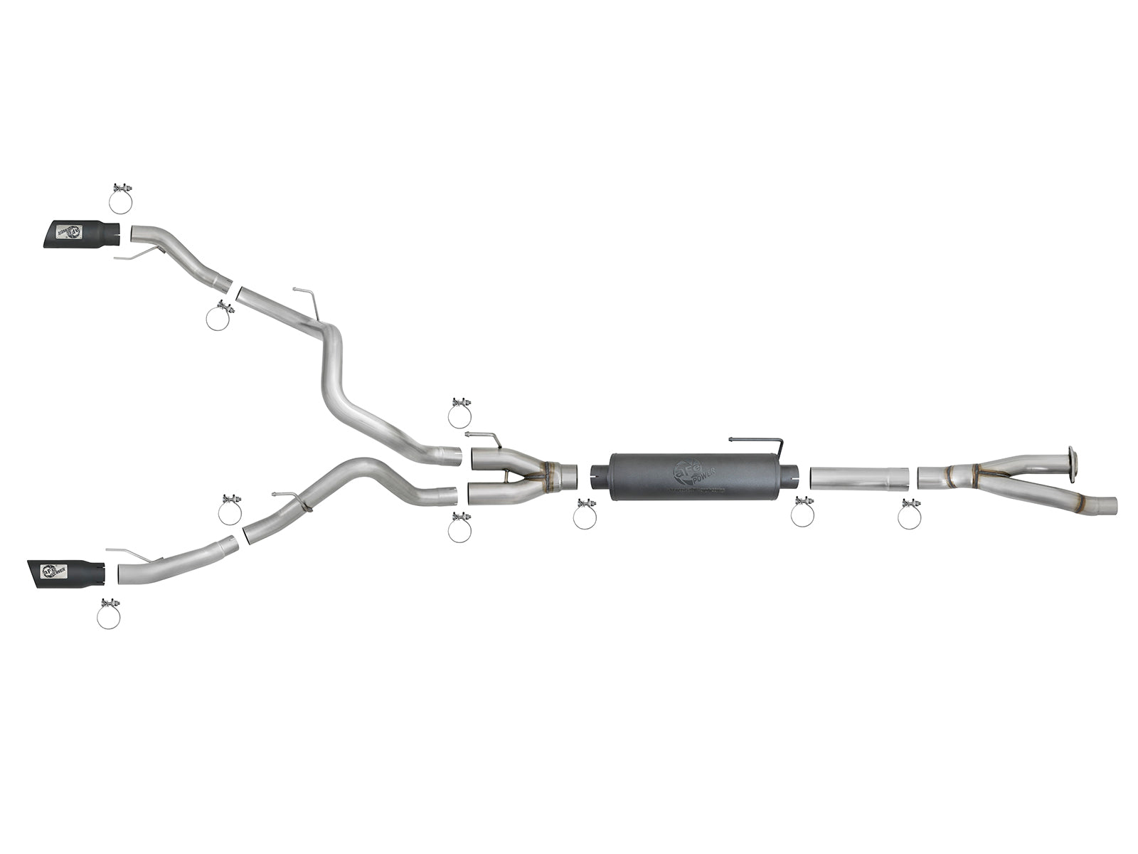 aFe 3in to 3-1/2in SS Rebel D&S Cat-Back Exhaust | F-150 Raptor (17-18) (49-33094-B)