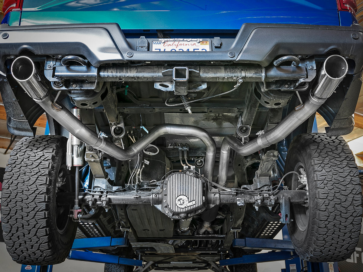 aFe MACHForce-XP 3in to 3-1/2in SS Cat-Back Exhaust | F-150 Raptor (17-18) (49-33094-P)