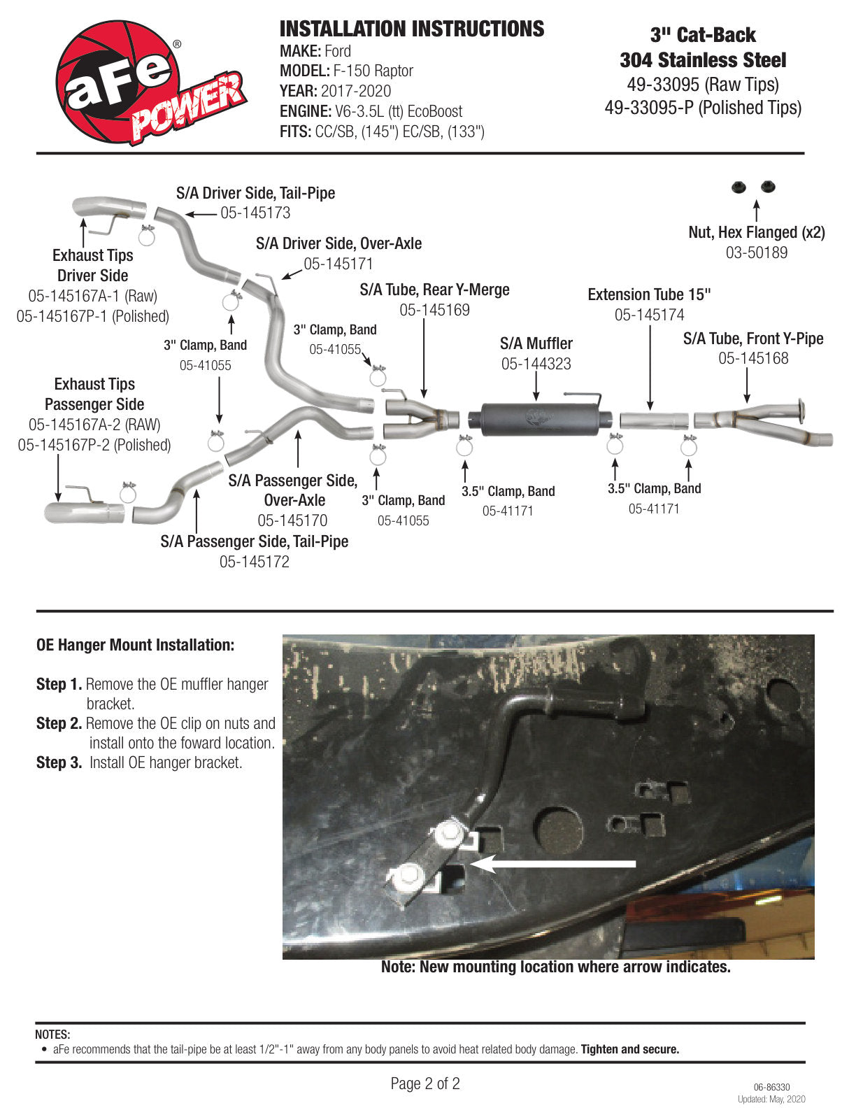 aFe Mach Force-Xp Cat-Back Exhaust | Ford F-150 Raptor V6-3.5L (17-20) (49-33095-B)