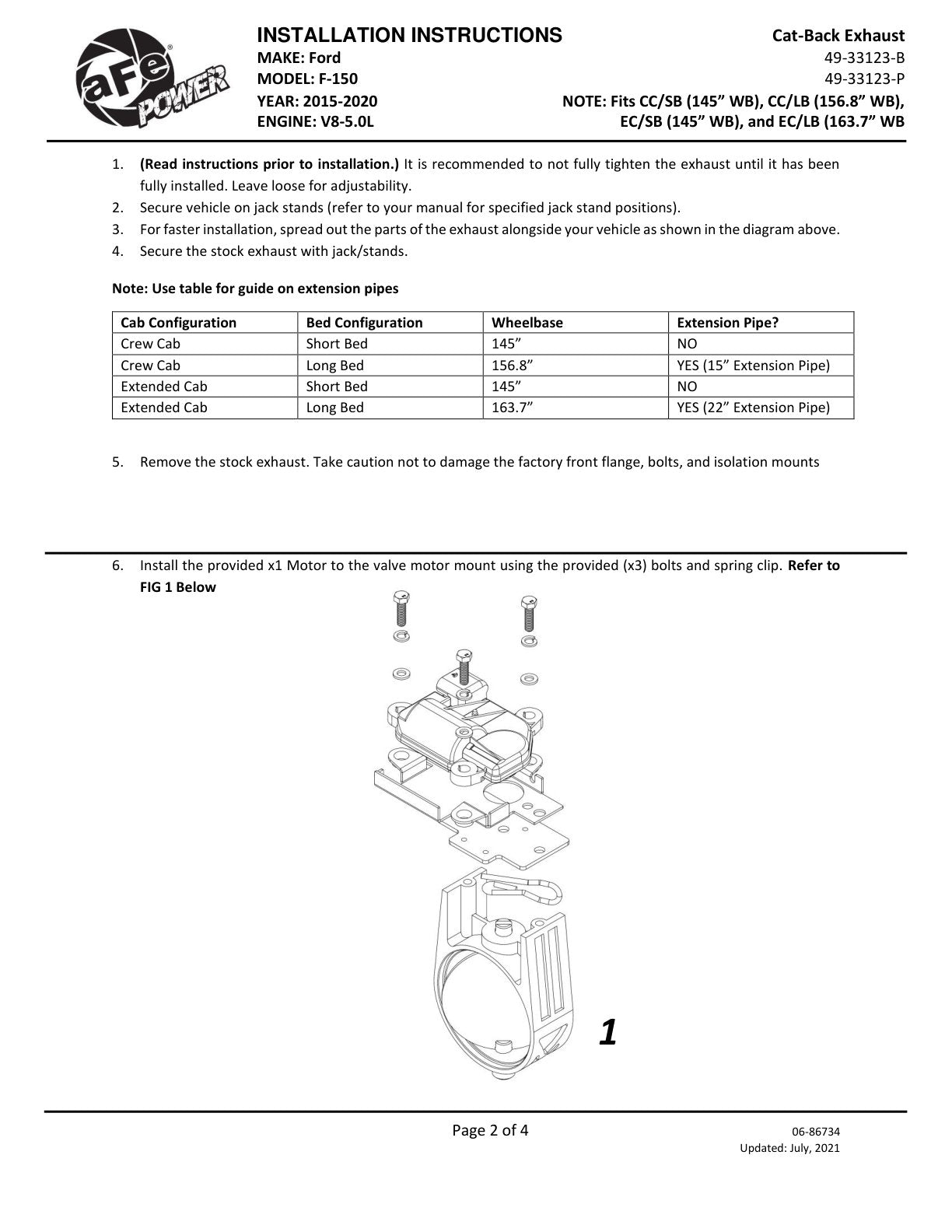 aFe Gemini XV 3in SS Cat-Back w/ Cut-Out | Ford F-150 V6 2.7/3.5L (20-21) (49-33123-B)