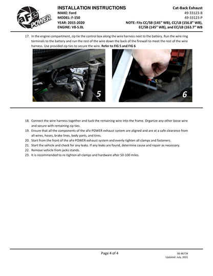 aFe Gemini XV 3in SS Cat-Back w/ Cut-Out | Ford F-150 V6 2.7/3.5L (20-21) (49-33123-B)