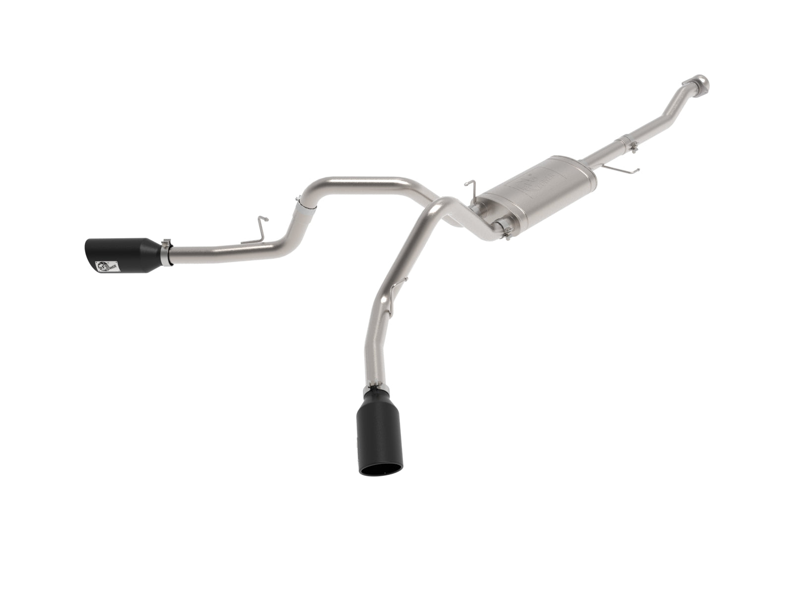 aFe 3in 304 SS D&S Cat-Back Exhaust Dual Side Exit w/ Black Tip | Ford F-150 (21) (49-33126-B)