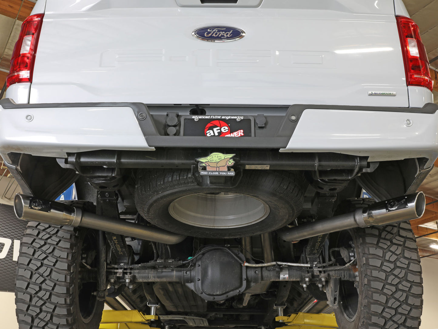 aFe 3in 304 SS D&S Cat-Back Exhaust Dual Side Exit w/ Black Tip | Ford F-150 (21) (49-33126-B)