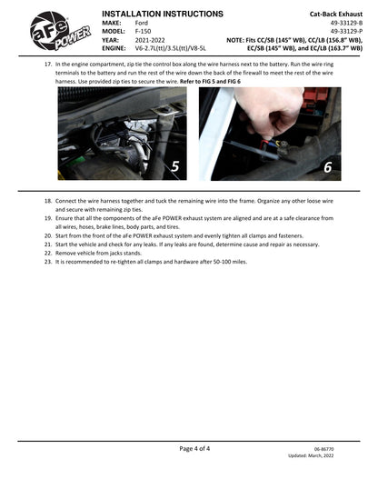 aFe Gemini XV 3in SS Cat-Back Exhaust w/ Cut-Out Black Tips | Ford F-150 (21-24) (49-33129-B)