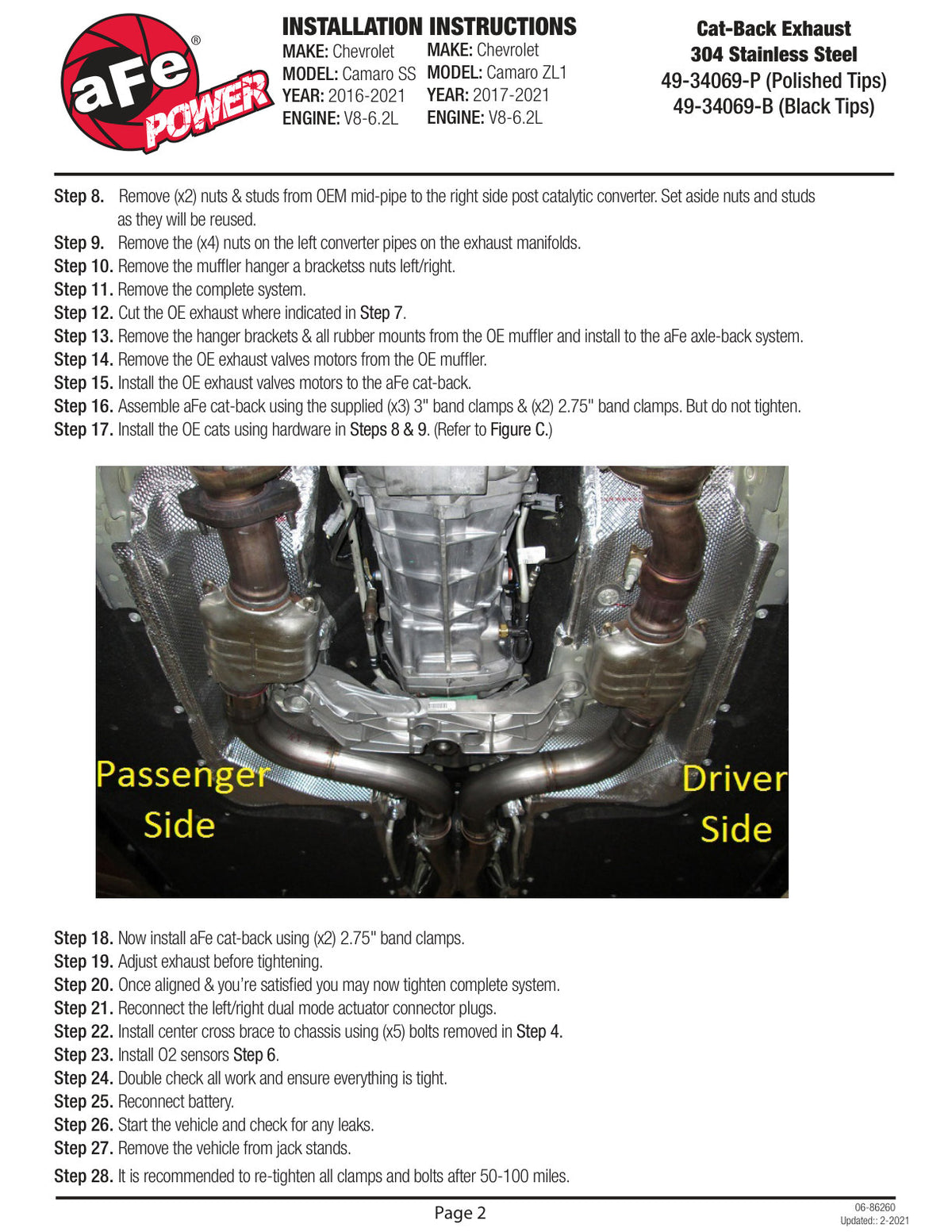 aFe MACH Force-Xp 3in SS Cat-Back D&S Exhaust | Chevy Camaro SS V8-6.2L (16-17) (49-34069-B)