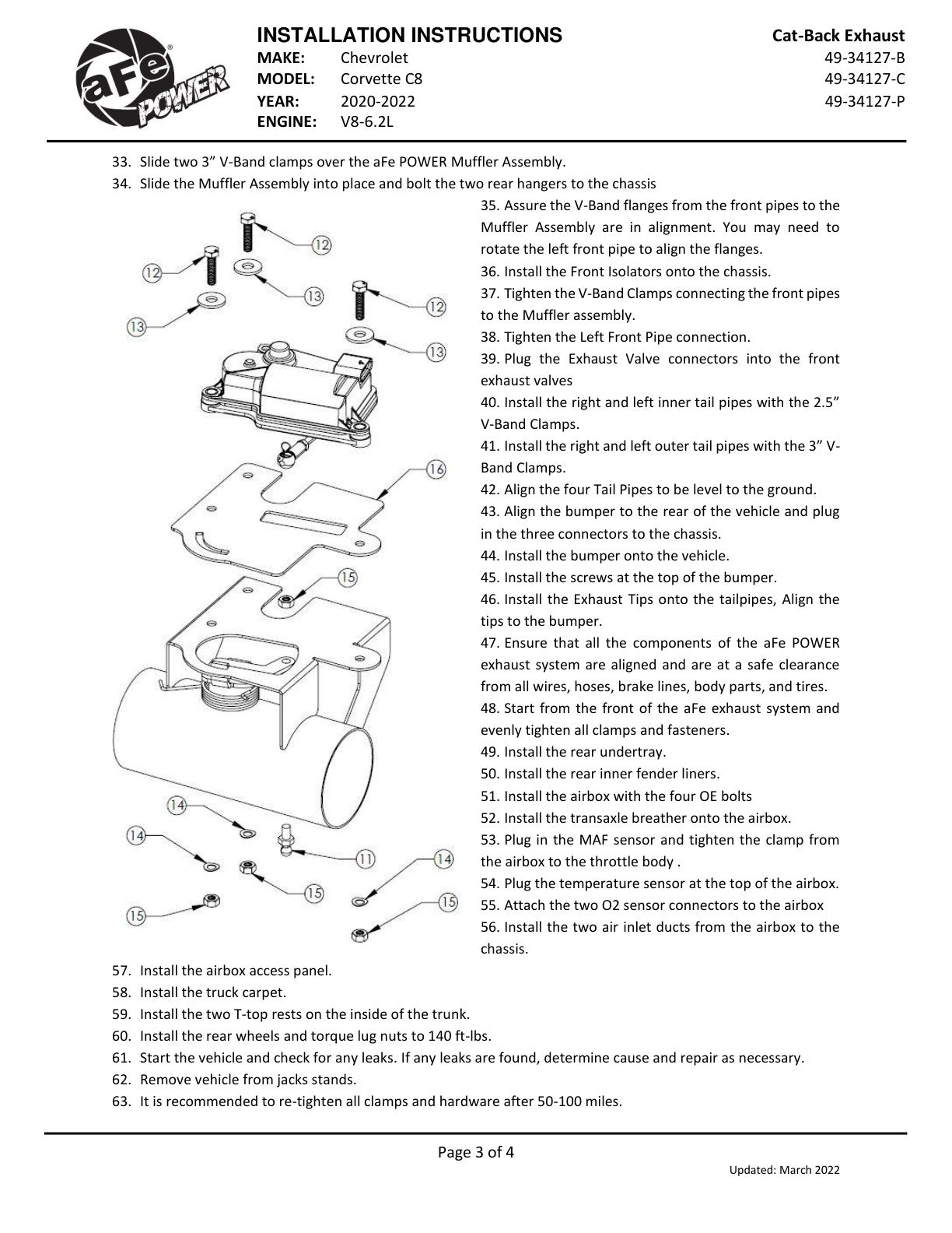 aFe MACH Force-Xp 3in to 2-1/2in SS Cat-Back Exhaust | C8 Corvette (20) (49-34127-C)