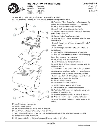 aFe MACH Force-Xp 3in to 2-1/2in SS Cat-Back Exhaust | C8 Corvette (20) (49-34127-C)