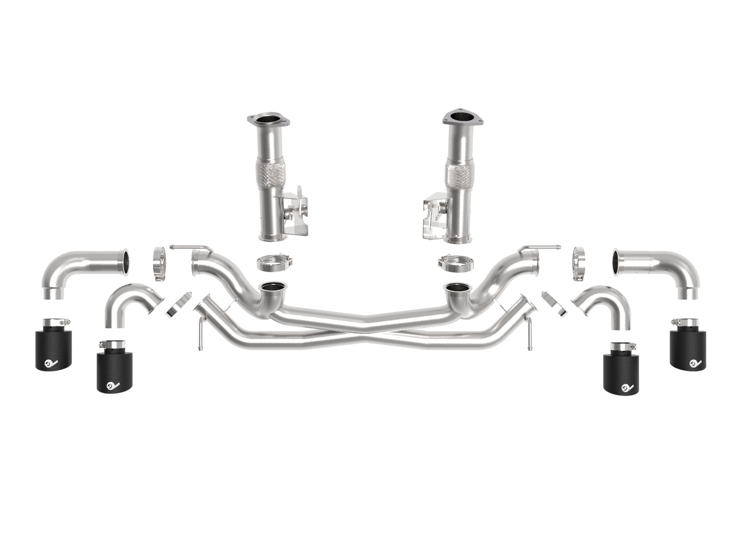 aFe MACH Force-Xp 3in to 2-1/2in 304 SS Cat-Back Exhaust | Chevy C8 (20-25) (49-34127NM-B)