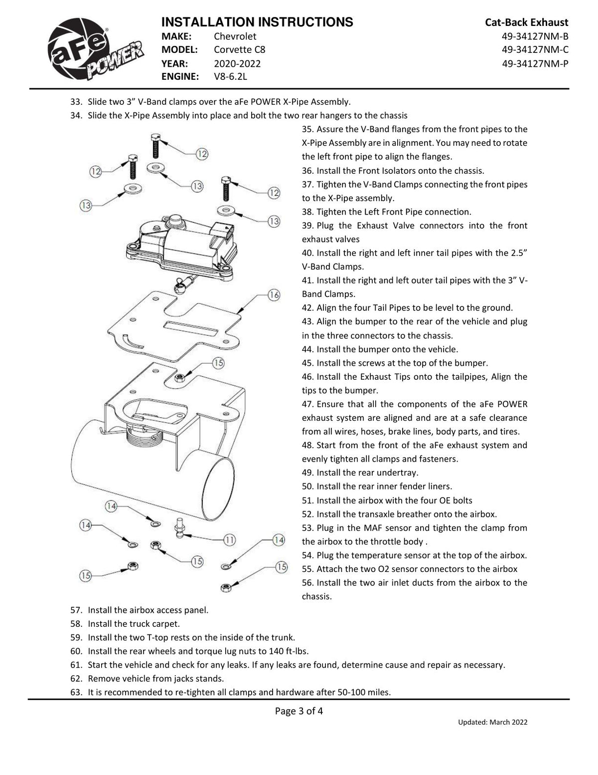 aFe MACH Force-Xp 3in to 2.5in SS Cat-Back Exhaust | Chevy Corvette C8 (20-25) (49-34127NM-C)