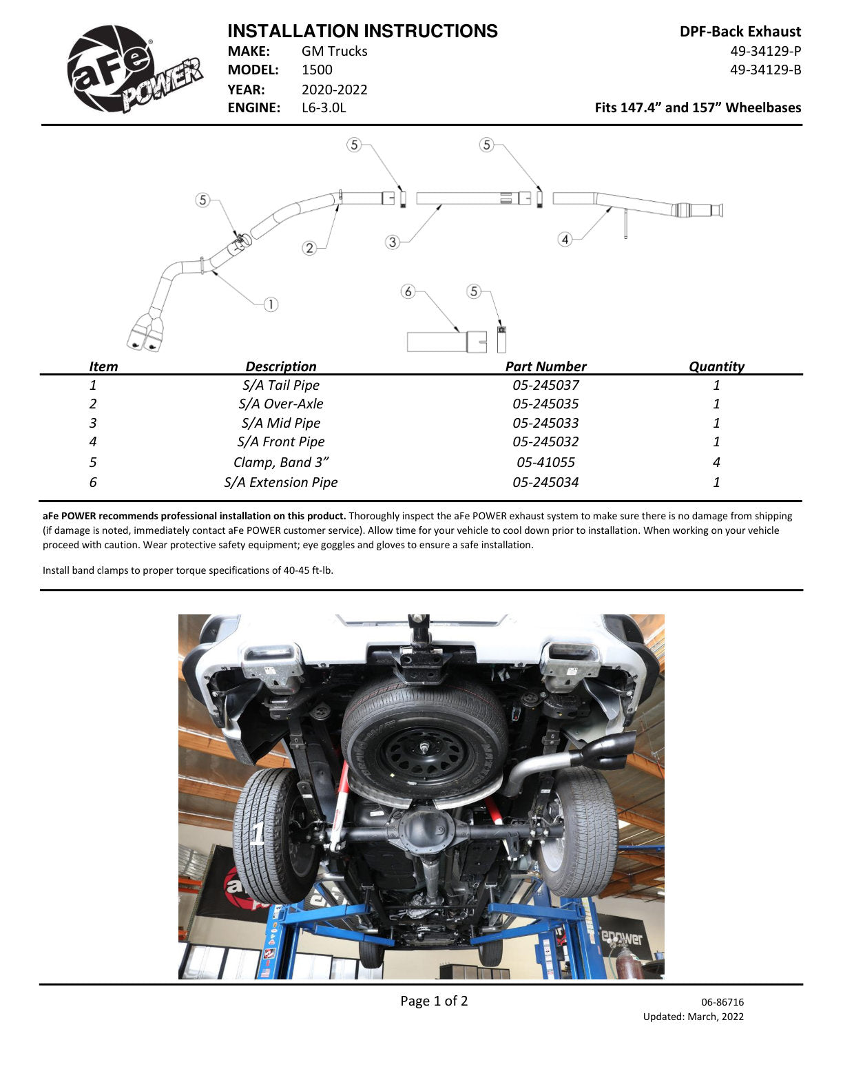 aFe Rebel XD 3in SS DPF-Back GM Trucks 19-26 (49-34129-P)