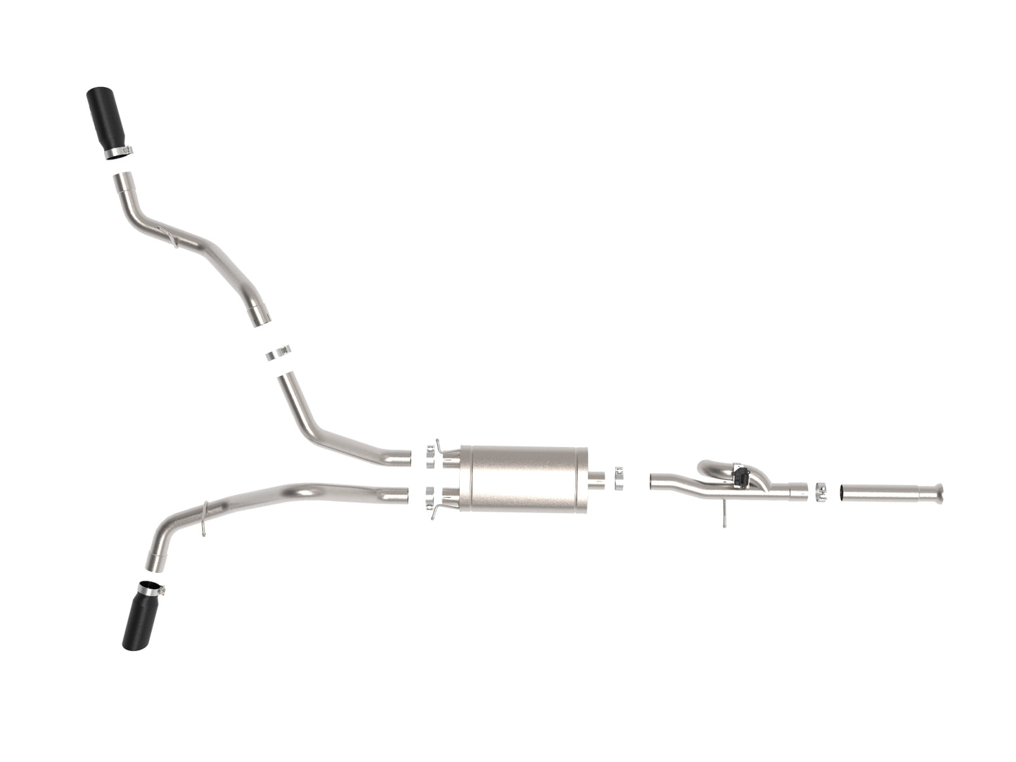 aFe Gemini XV 3in SS Cat-Back Exhaust w/ Cut-Out Black Tips | Silverado 1500 (09-18) (49-34131-B)