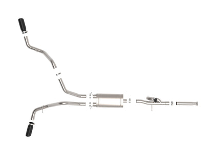 aFe Gemini XV 3in SS Cat-Back Exhaust w/ Cut-Out Black Tips | Silverado 1500 (09-18) (49-34131-B)