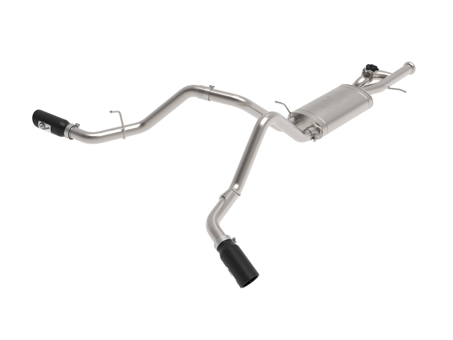aFe Gemini XV 3in SS Cat-Back Exhaust w/ Cut-Out Black Tips | Silverado 1500 (09-18) (49-34133-B)