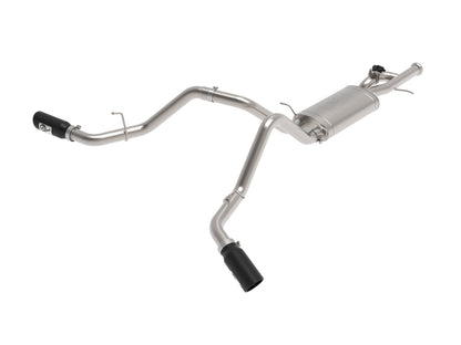 aFe Gemini XV 3in SS Cat-Back Exhaust w/ Cut-Out Black Tips | Silverado 1500 (09-18) (49-34133-B)