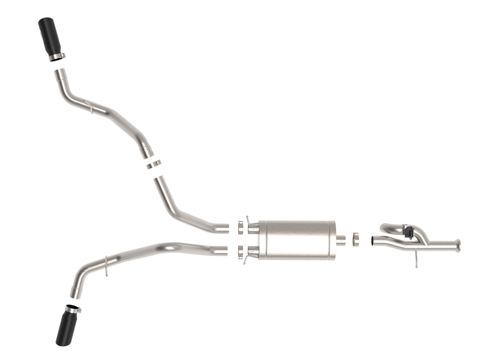 aFe Gemini XV 3in SS Cat-Back Exhaust w/ Cut-Out Black Tips | Silverado 1500 (09-18) (49-34133-B)