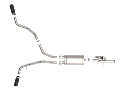 aFe Gemini XV 3in SS Cat-Back Exhaust w/ Cut-Out Black Tips | Silverado 1500 (09-18) (49-34133-B)
