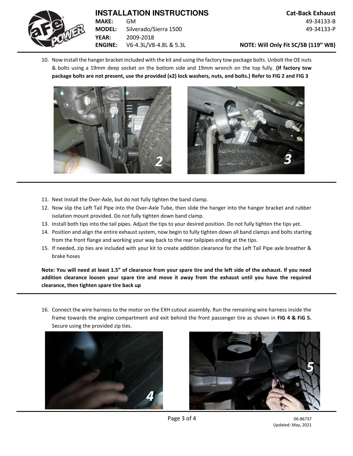 aFe Gemini XV 3in SS Cat-Back Exhaust w/ Cut-Out Black Tips | Silverado 1500 (09-18) (49-34133-B)