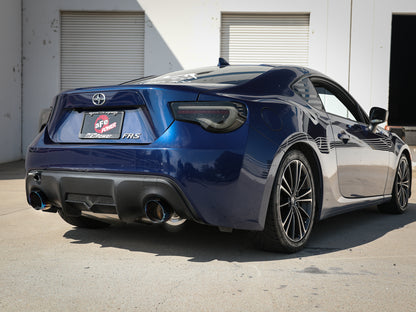 aFe Takeda 2-1/2in SS Axle-Back Exhaust w/ Blue Flame Tips | Subaru BRZ/FR-S (13-15) (49-36023-L)