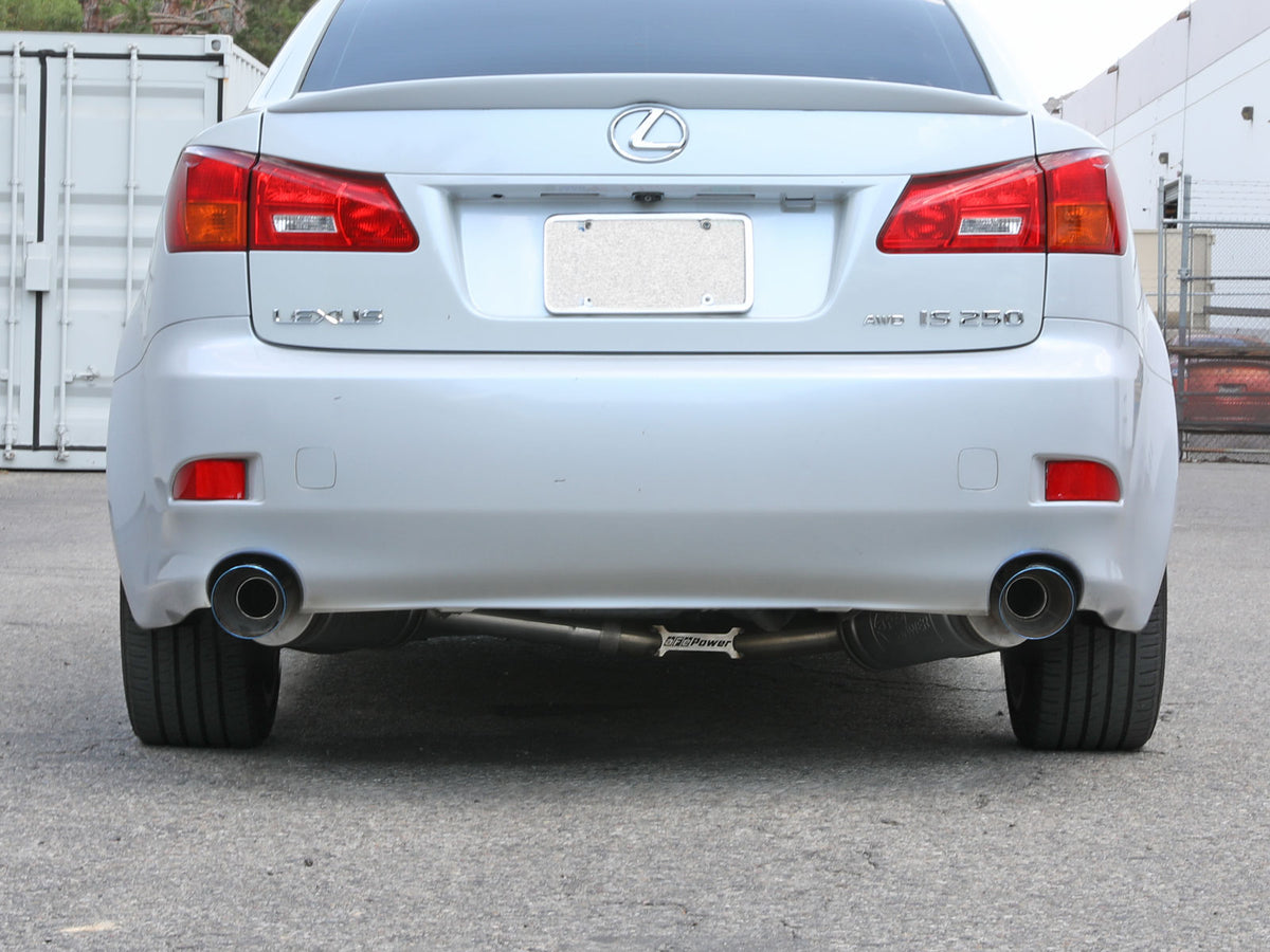 aFe Takeda 2.1/2in SS Axle-Back Exhaust w/ Blue Flame Tips | Lexus IS250/350 (06-13) (49-36055-L)