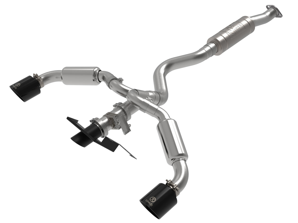 aFe Gemini XV 3in to 2-1/2in Black SS Cat-Back Exhaust | Toyota GR Corolla (23-24) (49-36067-B)