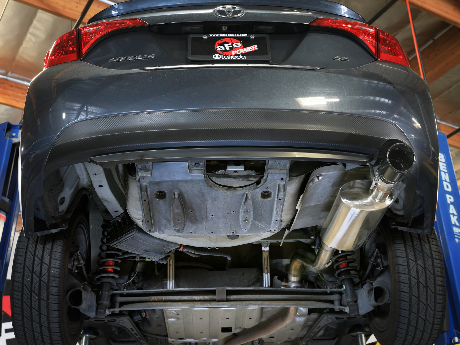 aFe 14-19 Toyota Corolla 1.8L Takeda 2.5in SS Axle-Back Exhaust w/ Black Tip (49-36083-B)