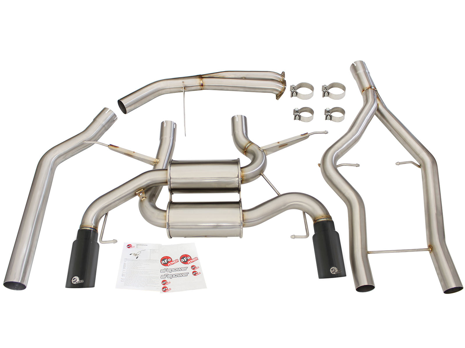 aFe 3in to 2.5in SS Cat-Back Exhaust w/ Black Tip | BMW 335i (E90/E92) (11-13) (49-36328-B)