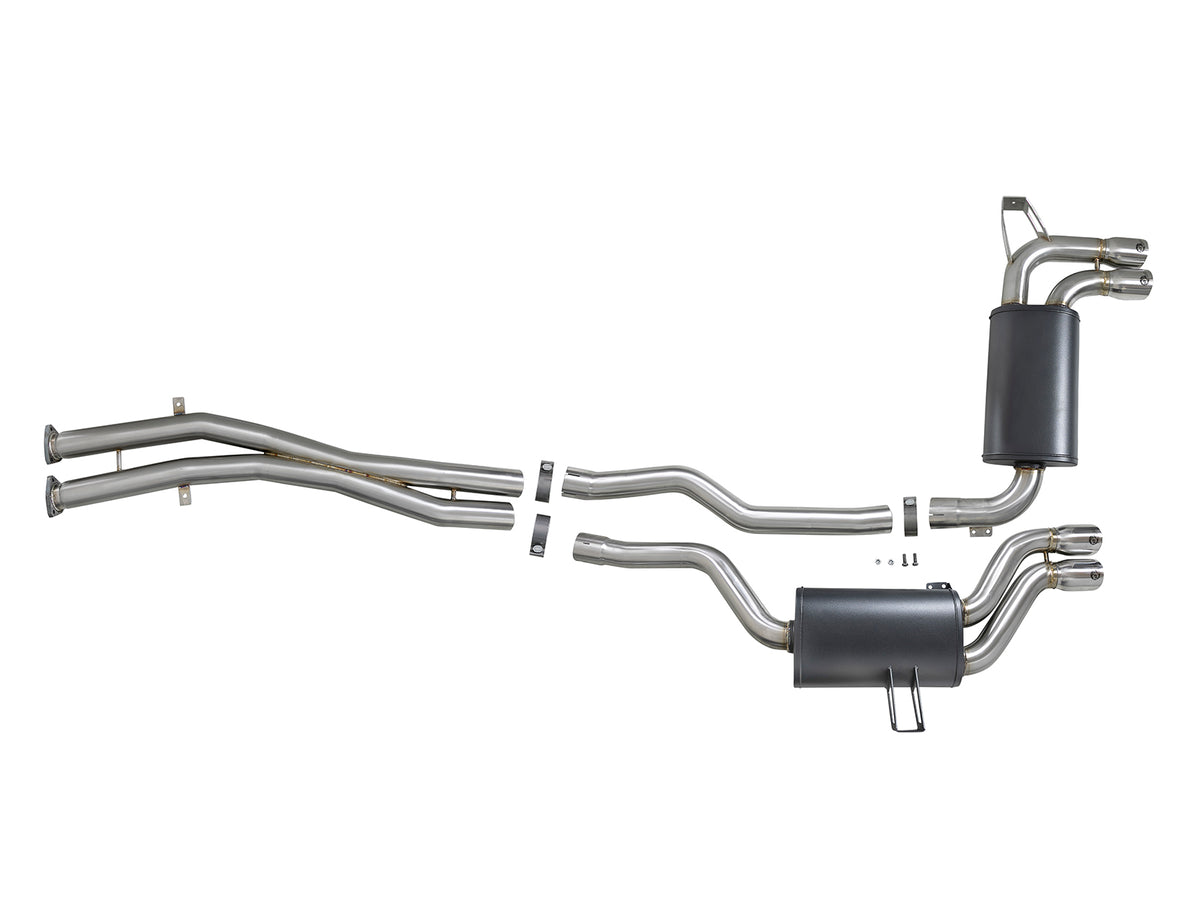 aFe 2.5in 304 Stainless Steel Cat-Back Exhaust w/ Polished Tips | BMW M3 (01-06) (49-36344-P)
