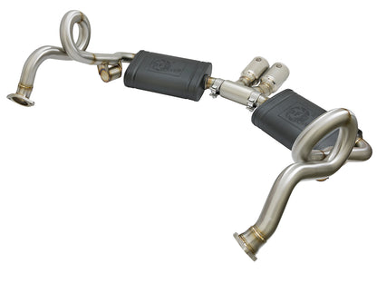 aFe 2-1/2in to 2in SS Cat-Back Exhaust w/ Polished Tips | Porsche Boxster/Cayman 13-16 (49-36415-P)