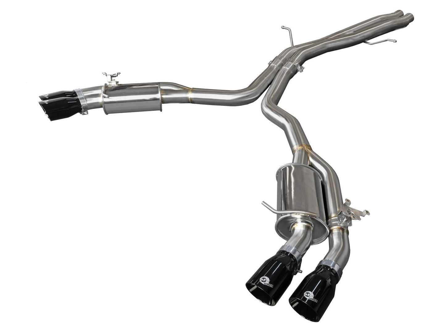 aFe MACH Force-Xp 3in to 2.5in SS Axle-Back Exhaust Quad Black Tip | Audi RS5 (18-20) (49-36427-B)