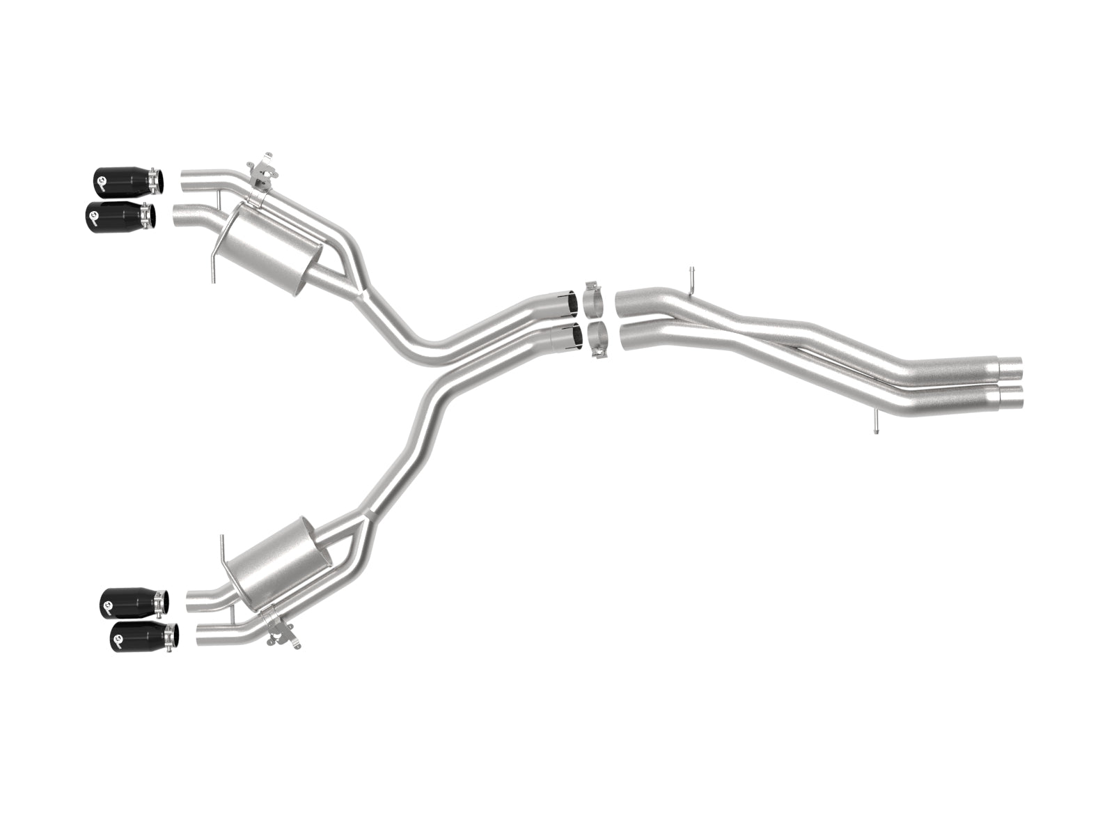 aFe MACH Force-Xp 3in to 2.5in SS Axle-Back Exhaust Quad Black Tip | Audi RS5 (18-20) (49-36427-B)