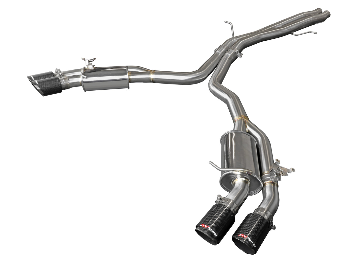 aFe MACH Force-Xp 3in to 2.5in SS Axle-Back Exhaust Quad CF Tips | Audi RS5 (18-20) (49-36427-C)