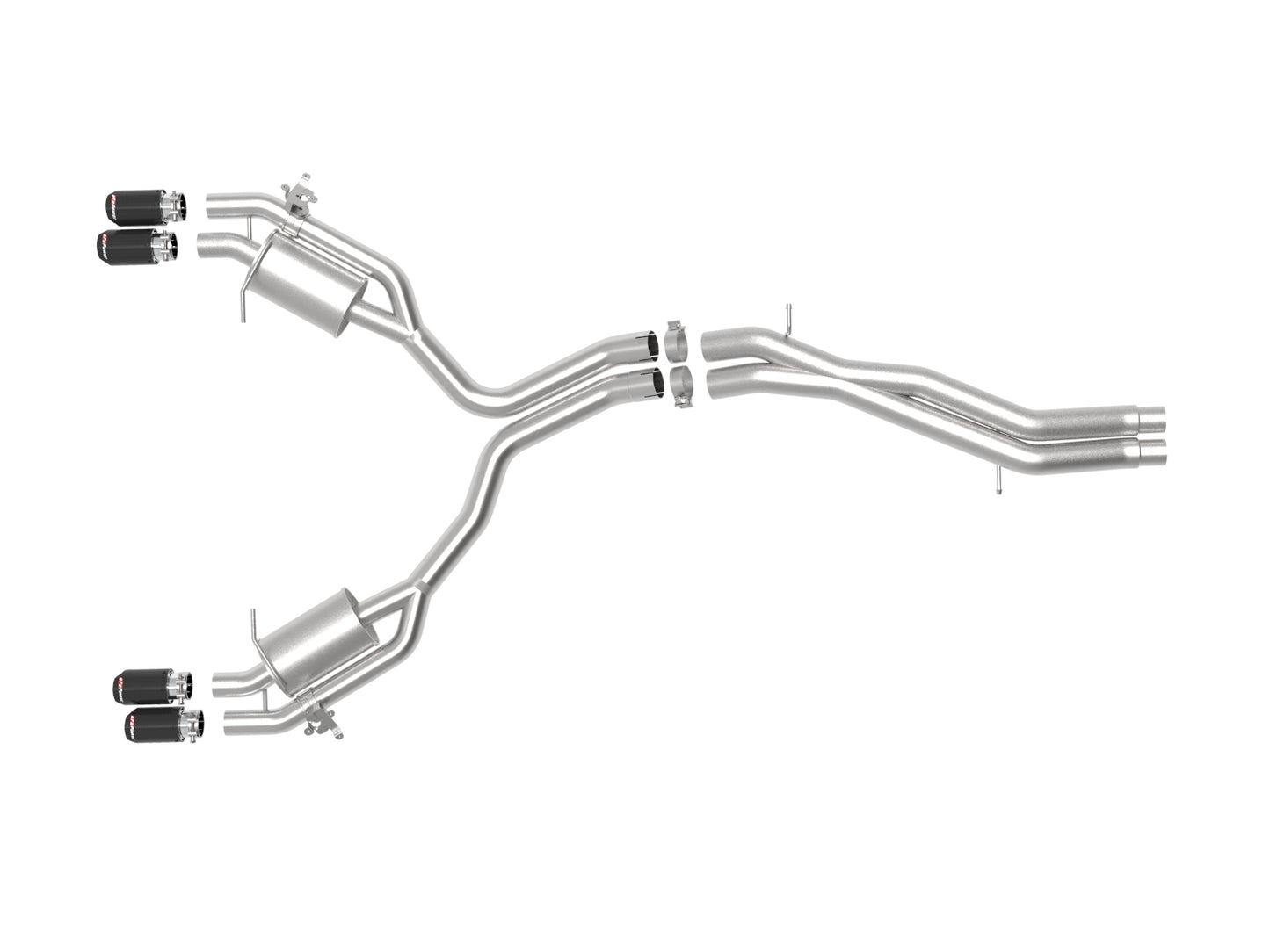 aFe MACH Force-Xp 3in to 2.5in SS Axle-Back Exhaust Quad CF Tips | Audi RS5 (18-20) (49-36427-C)