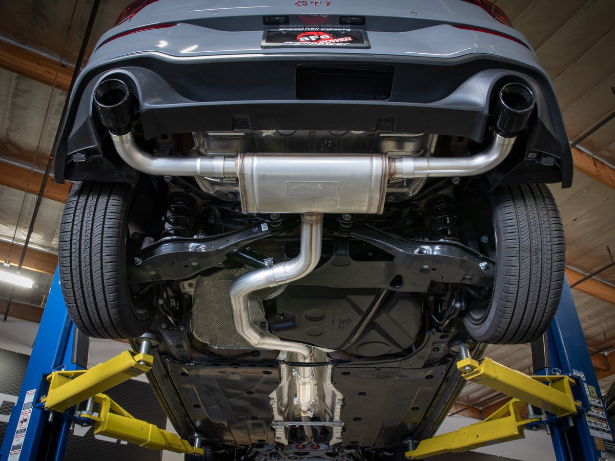 aFe 3 to 2-1/2 IN Stainless Steel Cat-Back Exhaust w/Black Tip | Volkswagen GTI (22-24) (49-36454-B)