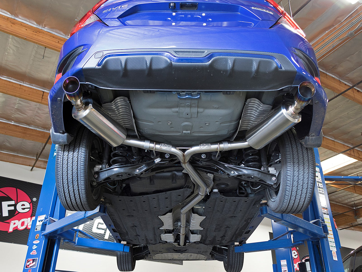 aFe Takeda 2.5-2.25in SS Dual-Exit Cat-Back | Honda Civic 1.5L Turbo (16-17) (49-36615-L)