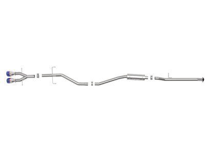 aFe Takeda 2.5in SS Cat-Back Exhaust w/ Blue Flame Tips | Honda Civic Si Coupe (17-20) (49-36620-L)