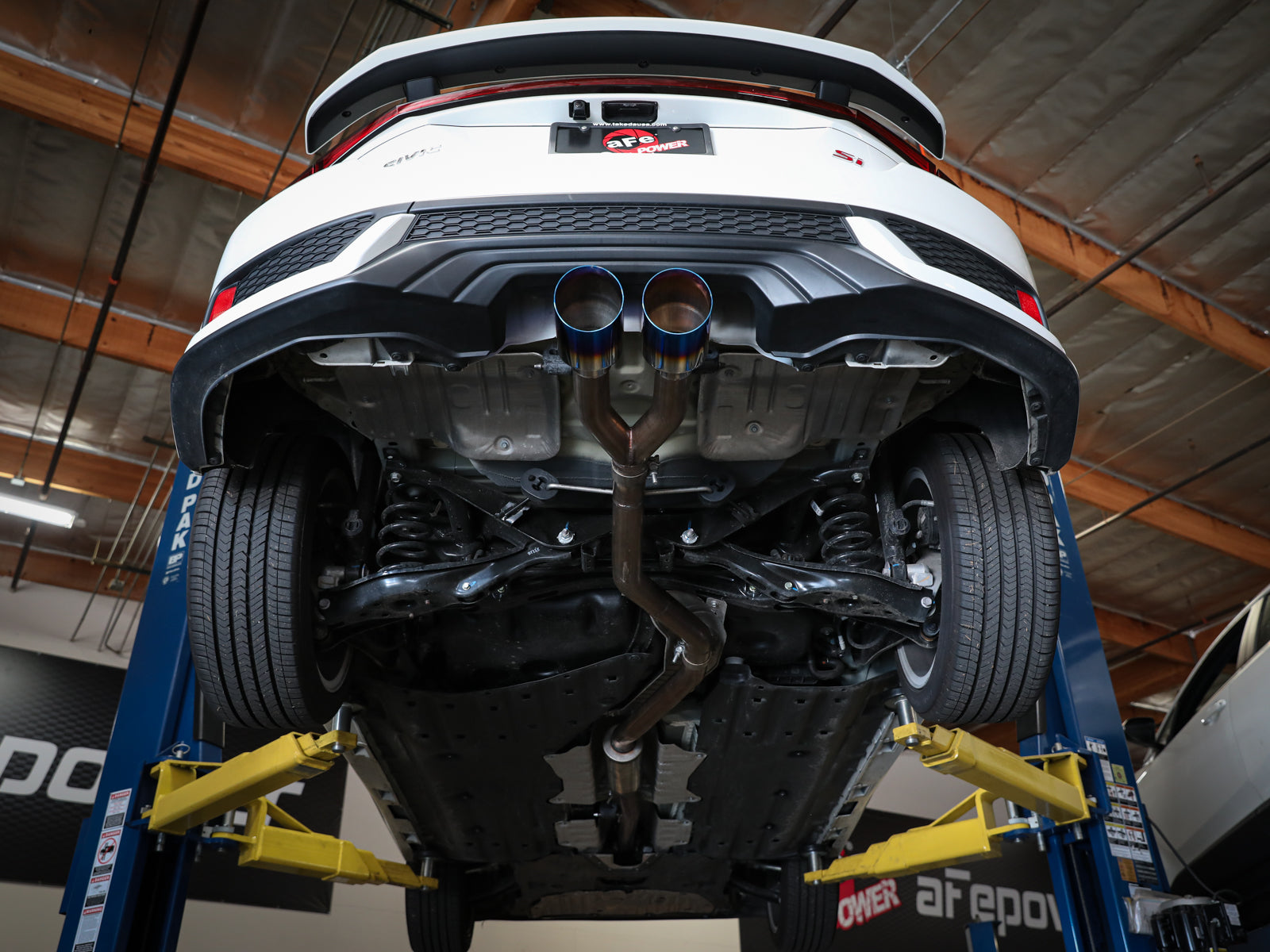 aFe Takeda 2.5in SS Cat-Back Exhaust w/ Blue Flame Tips | Honda Civic Si Coupe (17-20) (49-36620-L)