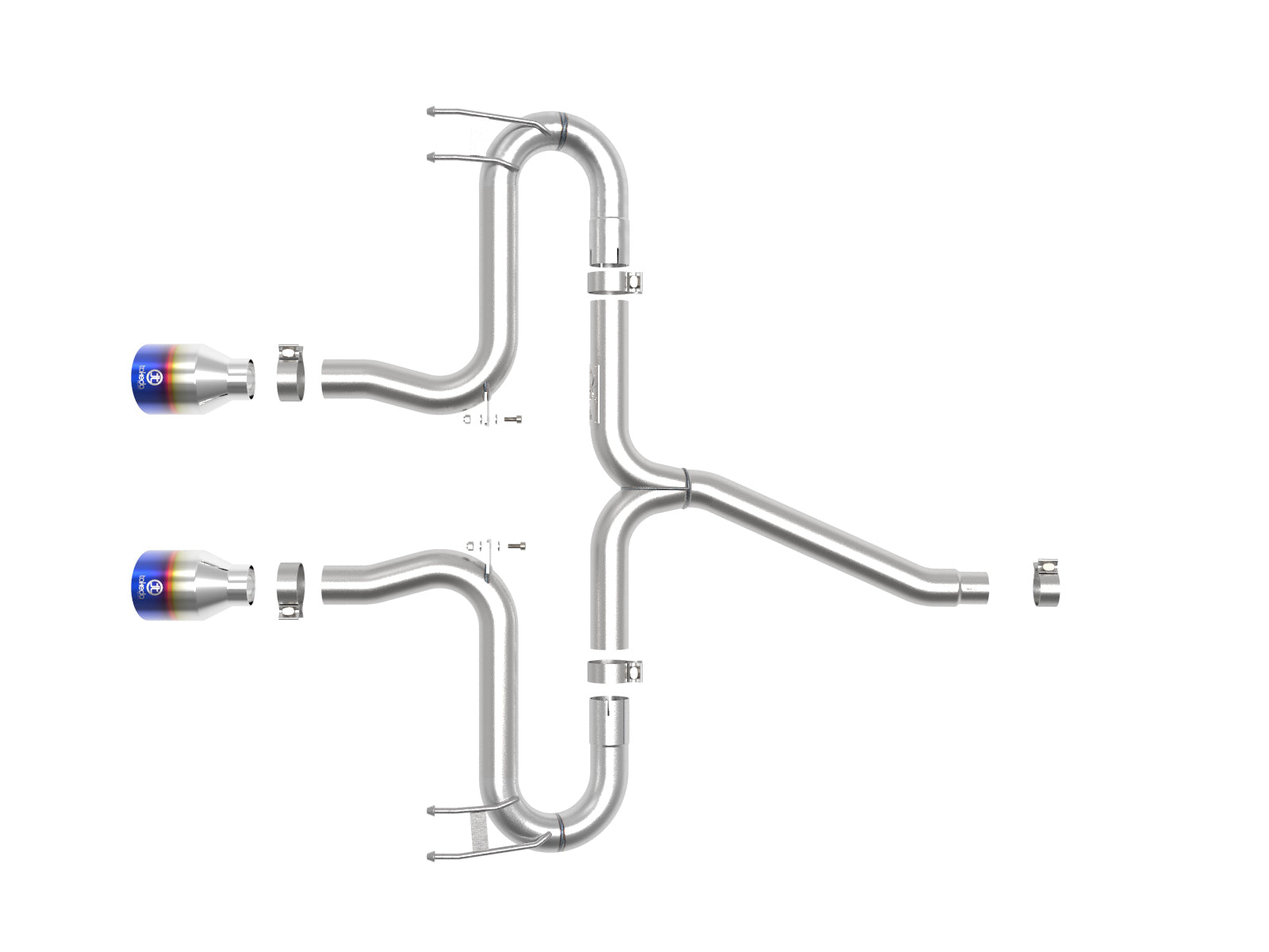 aFe Takeda 2-1/2in SS Axle-Back Exhaust w/ Blue Flame Tip | Honda Civic 17-21 (49-36625-L)